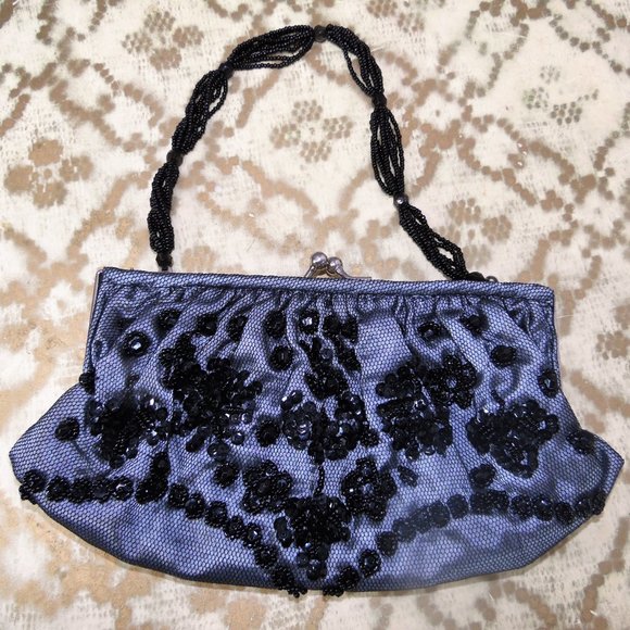 La Regale Black Beaded Evening Purse - Picture 2 of 8
